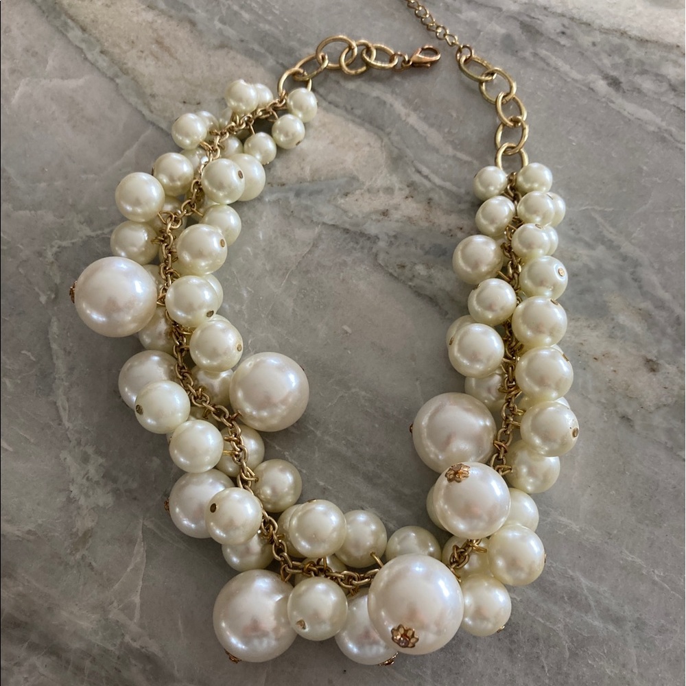 Faux pearl necklace